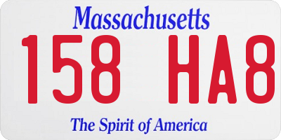 MA license plate 158HA8