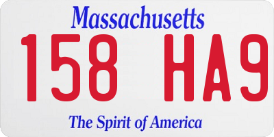 MA license plate 158HA9