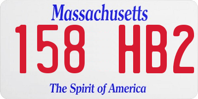 MA license plate 158HB2