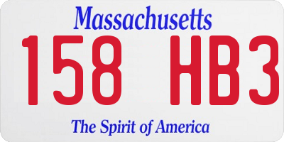 MA license plate 158HB3