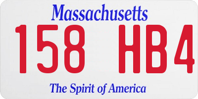 MA license plate 158HB4