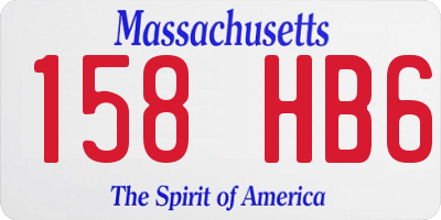 MA license plate 158HB6