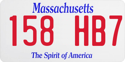 MA license plate 158HB7