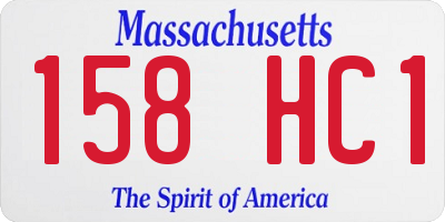 MA license plate 158HC1