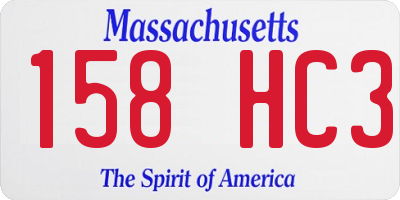 MA license plate 158HC3