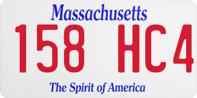 MA license plate 158HC4