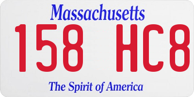 MA license plate 158HC8