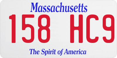 MA license plate 158HC9