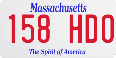 MA license plate 158HD0