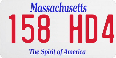 MA license plate 158HD4