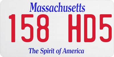 MA license plate 158HD5