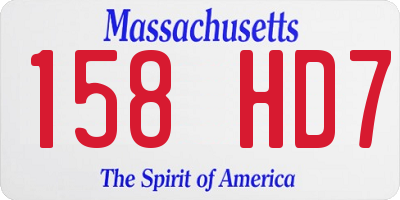 MA license plate 158HD7