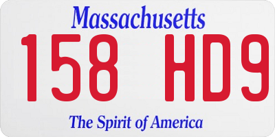 MA license plate 158HD9