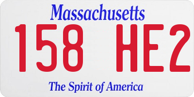 MA license plate 158HE2