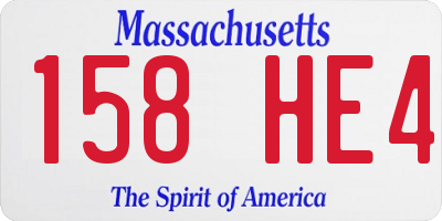 MA license plate 158HE4