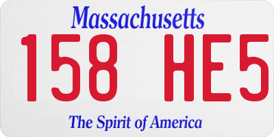 MA license plate 158HE5