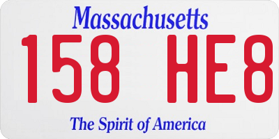 MA license plate 158HE8