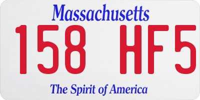 MA license plate 158HF5