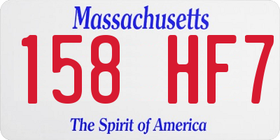 MA license plate 158HF7