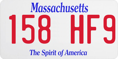 MA license plate 158HF9
