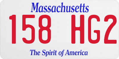 MA license plate 158HG2
