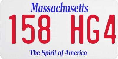 MA license plate 158HG4