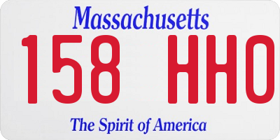 MA license plate 158HH0