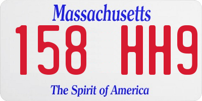 MA license plate 158HH9