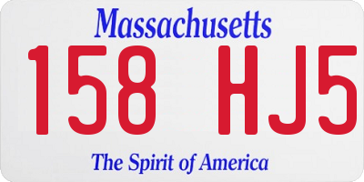 MA license plate 158HJ5