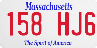 MA license plate 158HJ6
