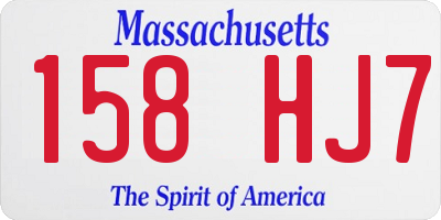 MA license plate 158HJ7