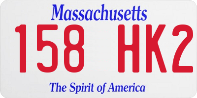MA license plate 158HK2