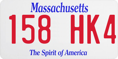 MA license plate 158HK4