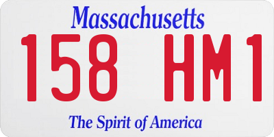 MA license plate 158HM1