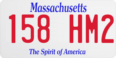 MA license plate 158HM2
