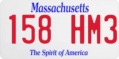 MA license plate 158HM3