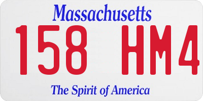 MA license plate 158HM4
