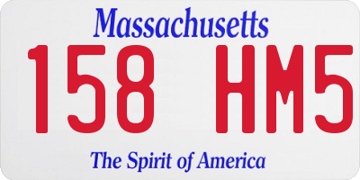 MA license plate 158HM5