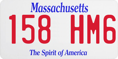 MA license plate 158HM6