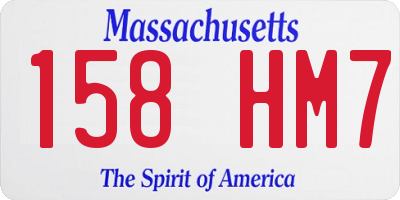 MA license plate 158HM7
