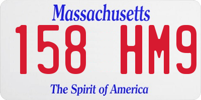 MA license plate 158HM9