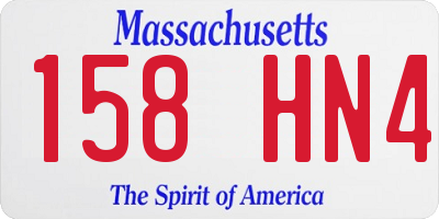 MA license plate 158HN4