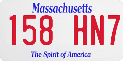 MA license plate 158HN7