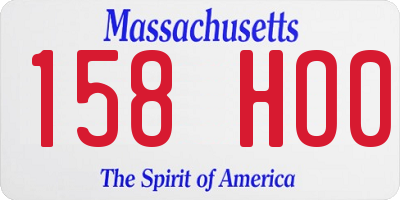 MA license plate 158HO0