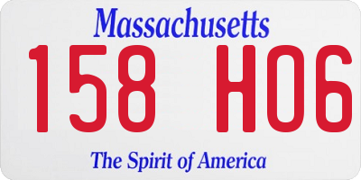 MA license plate 158HO6