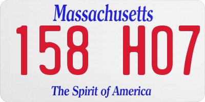MA license plate 158HO7