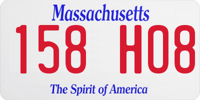 MA license plate 158HO8
