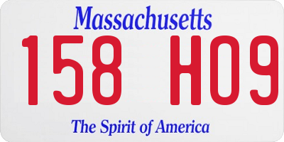 MA license plate 158HO9