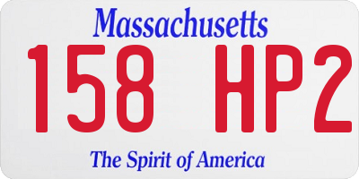 MA license plate 158HP2