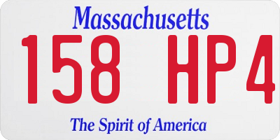 MA license plate 158HP4